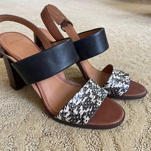 AERIN 4” block heel sandals, size 8